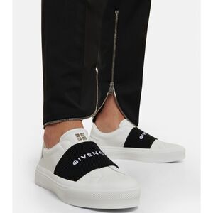 GIVENCHY Logo Leather City Sport Slip-on Sneakers Black & White Size 41(US 11) $